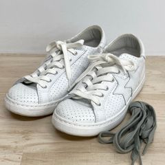 美品 2STAR/ツースター ローカットスニーカー ホワイト サイズ36(23cm相当) VERA PELLE/本革 星 パンチング 替え紐付[OL00966]