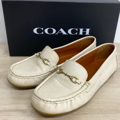 美品 COACH コーチ MAVIS LEATHER LOAFER ローファー シューズ FG4581 7C(24cm相当) CHALK/オフホワイト系 箱付 レディース[OL00980]のサムネイル