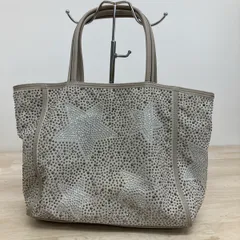 美品 GUSCIO/グッシオ トートバッグ/ハンドバッグ レディース 星柄/スター スタッズ/ラインストーン グレージュ/ベージュ系[OB04455]のサムネイル