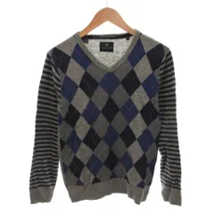 スコッチ&ソーダ SCOTCH & SODA ニット セーター ウール S グレー アーガイル柄 ボーダー柄 Vネック /HW ■ECG003のサムネイル