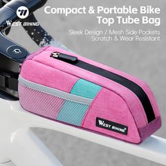 WEST BIKING Lightweight Bicycle Top Tube Bag for MTB/Road Bikes