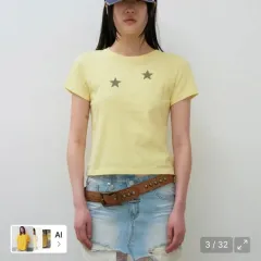 ヴァイナルハウス スターTシャツ イェロー クロップドのサムネイル