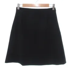 ジャンニヴェルサーチ ヴェルサーチェ GIANNI VERSACE フレアスカート ウール ひざ丈 42 黒 ブラック /UO ■GY62のサムネイル