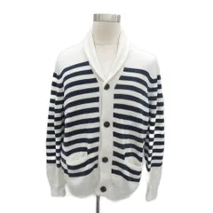 リーバイス Levi's ニットカーディガン ミドル丈 XL 白 ホワイト 紺 ネイビー ボーダー柄 ショールカラー /MA22 ■ECA005のサムネイル
