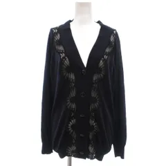 3.1 フィリップリム 3.1 phillip lim カーディガン ニット メリノウール S レース 透かし編み ラグランスリーブ ボタン留め 紺 ネイビー /KB ■GY62のサムネイル