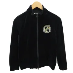 ラコステ LACOSTE ベロアジャケット ジャージ ブルゾン ダブルジップ ロゴワッペン 40 黒 ブラック SF399E IBO87のサムネイル