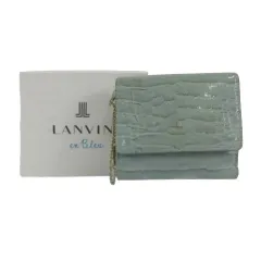 ランバンオンブルー LANVIN en Bleu マゼンダ 2つ折り財布 クロコダイル型押し 小銭入れあり エナメルレザー ブルー系のサムネイル