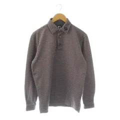 フットジョイ FootJoy ポロシャツ 長袖 ボーダー M グレー レッド /DFのサムネイル