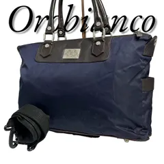 orobianco　オロビアンコ　良品　トートバッグ　ボストンバッグ　メタルロゴ　２way　ナイロン　ネイビー　468のサムネイル