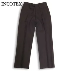 INCOTEX インコテックス 秋冬 SUPER100'S★ フランネル ウール ノータック スラックス パンツ Sz.44 メンズ 灰のサムネイル