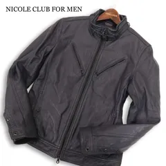 NICOLE CLUB FOR MEN ニコルクラブ フォーメン 秋冬 山羊革★ ゴート レザー シングル ライダース ジャケット Sz.46　メンズのサムネイル