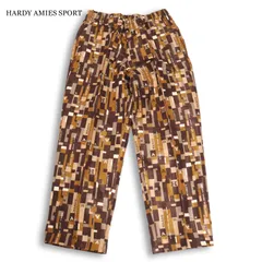 HARDY AMIES SPORT ハーディエイミス 秋冬 裏起毛★ ロゴ 総柄 イージー パンツ 日本製 Sz.M メンズのサムネイル