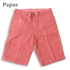 Papas パパス 春夏★ リネン混 ストレッチ ハーフ ショート パンツ 日本製 Sz.L メンズのサムネイル