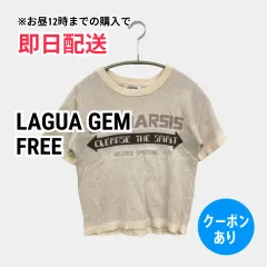 LAGUA GEM ラグアジェム ニット/セーター FREE アイボリー コットン 前面プリント ショート丈 半袖 クルーネック(丸首) レディースのサムネイル
