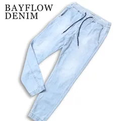 BAYFLOW DENIM ベイフロー イージー ストレッチ★ ウォッシュ加工 デニム スキニー ジョガー パンツ ジーンズ Sz.2 メンズのサムネイル