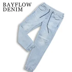 BAYFLOW DENIM ベイフロー USED加工★ ストレッチ 立体裁断 イージー ジョガー デニム パンツ ジーンズ Sz.S メンズのサムネイル