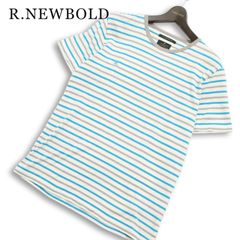 R.NEWBOLD ポールスミス 春夏★ ロゴ刺繍 半袖 ボーダー Tシャツ カットソー Sz.L メンズ
