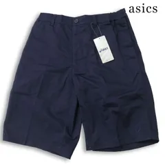 【新品 未使用】 asics アシックス 春夏★ イージー ハーフ ショート パンツ 大きいサイズ Sz.XO メンズ 紺 トレーニングのサムネイル