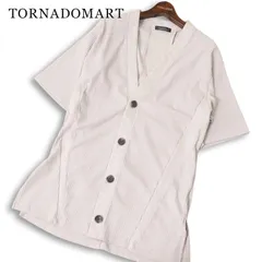 24SS★ TORNADOMART トルネードマート 春夏★ 半袖 リブ コンビ オーバー ロング カーディガン 日本製 Sz.M メンズのサムネイル