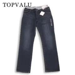 【新品】 TOPVALU トップバリュ イオン 秋冬★ 裏起毛 のびるっち ストレッチ ゆったり デニム パンツ Sz.160 レディースのサムネイル