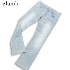 glamb グラム 通年★ ストレッチ ウォッシュ加工 スリム ブーツカット デニム パンツ ジーンズ Sz.4 メンズのサムネイル