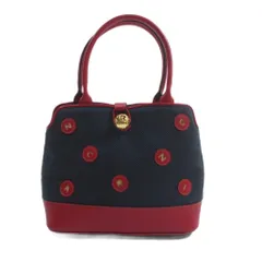 ニナリッチ NINA RICCI トートバッグ ロゴパッチ 赤 レッド 紺 ネイビー  金具/HW■GY99のサムネイル
