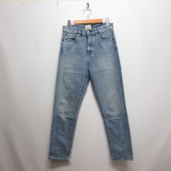 アングリッド UNGRID ダメージ加工 テーパード デニム パンツ ジーンズ 25 ブルー ジッパーフライ 日本製のサムネイル