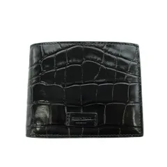 ジミーチュウ JIMMY CHOO LUKA 二つ折り財布 小銭入れ 型押し レザー 黒 ブラック /AN23 ■OHのサムネイル
