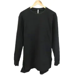 カズユキ クマガイ アタッチメント KAZUYUKI KUMAGAI ATTACHMENT 長袖Tシャツ 3 黒 ブラック ラウンドネック 長袖 アシンメトリーヘム /KV ■ECC003のサムネイル