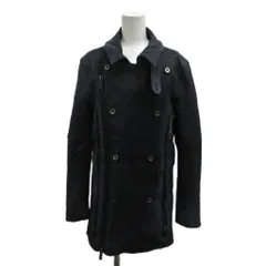 エンポリオアルマーニ EMPORIO ARMANI eteropolitan line ライダース コート 46 黒 ブラック 長袖 ダブルブレスト 斜めジッパー コーティング /PP ■GY19のサムネイル