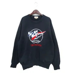 トラサルディ TRUSSARDI 90年代 ヴィンテージ トレーナー  スウェット コットン ロゴ 刺繍 L ネイビー 紺 /KT12のサムネイル