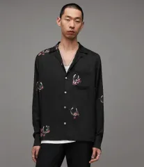 ALLSAINTS オールセインツ シャツ ブラック 花 タイダイ染めのサムネイル