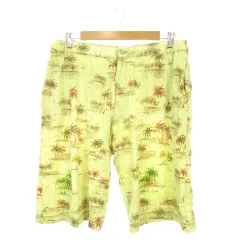 パパス Papas MANIERE DE HEMING パンツ LL 黄緑 イエローグリーン トロピカル柄 ハーフ丈 /MN22 ■GY99のサムネイル