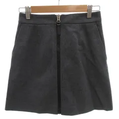 アクネ ストゥディオズ Acne Studios 台形スカート ウール 34 ダークグレー フロントジップ ミニ丈 サイドポケット /HW ■ECD001のサムネイル