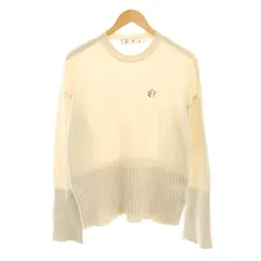 オフホワイト OFF WHITE ニット セーター 36 白 ホワイト クルーネック ロゴ刺繍 長袖 OWHE063F21KNI001 /YMのサムネイル