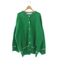 マルニ MARNI キモノスリーブ インターシャロゴ スリットカーディガン ニット 42 グリーン CDMD0309Q0 /DF ■OSのサムネイル