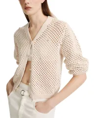 マレーラ レディース アウター カーディガン メッシュ セーター コットン ニット Marella Mlmfulcro Mesh Knit Cotton Cardigan Sweater Wool Wのサムネイル