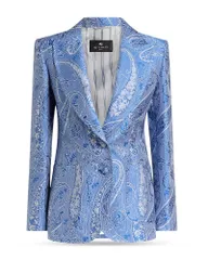 エトロ レディース アウター ジャケット・ブルゾン Etro Fitted Jacket with Peak Lapel MultiBlue ブルーのサムネイル