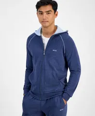 ボス メンズ アウター パーカー・スウェット ロゴ パーカー BOSS Mens Mix and Match Logo FullZip Hoodie Blue ブルーのサムネイル