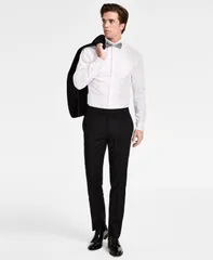 カルバンクライン メンズ ボトムス カジュアルパンツ パンツ ウール Calvin Klein Mens SlimFit WoolBlend Tuxedo Pants Black ブラックのサムネイル