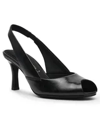 アンクライン レディース シューズ パンプス Anne Klein Womens Jovi Peep Toe Slingback Pumps Black Crinkle ブラックのサムネイル