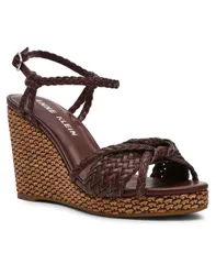 アンクライン レディース シューズ サンダル Anne Klein Womens Vow Braided Wedge Sandals Brown Woven ブラウンのサムネイル