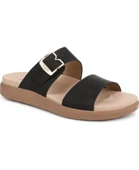 ドクター・ショール レディース シューズ サンダル Dr Scholls Womens All Time Round Toe Slide Sandals Black Faux Leather ブラックのサムネイル