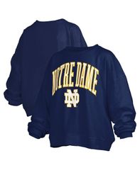 프레스 박스 여성 아우터 파커 스웨트 셔츠 로고 Pressbox Womens Navy Notre Dame Fighting Irish Janise Arch Over
