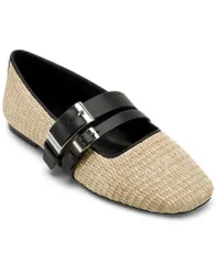 ダナ キャラン ニューヨーク レディース シューズ パンプス DKNY Womens Dade Almond Toe Ballet Flats Natural Black ブラックのサムネイル