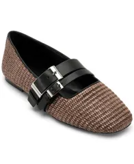 ダナ キャラン ニューヨーク レディース シューズ パンプス DKNY Womens Dade Almond Toe Ballet Flats Brown Black ブラックのサムネイル