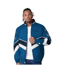 スターター メンズ アウター ジャケット・ブルゾン オックスフォード キャップ ジャケット Starter Mens Blue Minnesota Timberwolves Captain Oxforのサムネイル