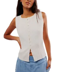 フリーピープル レディース トップス シャツ ベスト Free People Womens Tilly Vest Ivory アイボリーのサムネイル