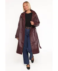 Petal and Pup レディース アウター ジャケット・ブルゾン レザー フェイクレザー Petal and Pup Womens Vita Faux Leather Jacket Burgunのサムネイル