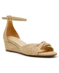 アンクライン レディース シューズ サンダル アンクル Anne Klein Womens Whitby Ankle Strap Demi Wedge Sandals Natural Raffiaのサムネイル